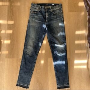 Citizens of Humanity Rocket Crop High Rise Skinny Raw Hem Jeans Size 28